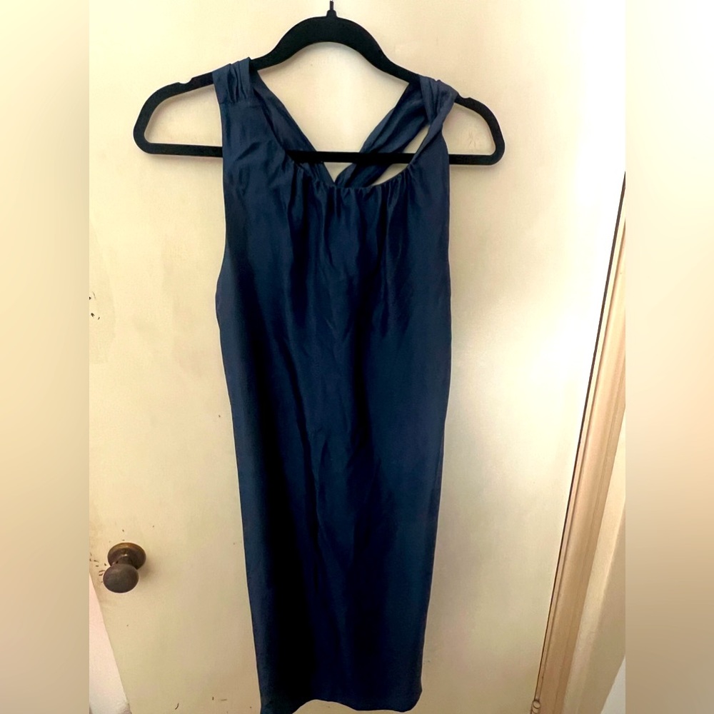 Banana Republic navy blue silk dress
